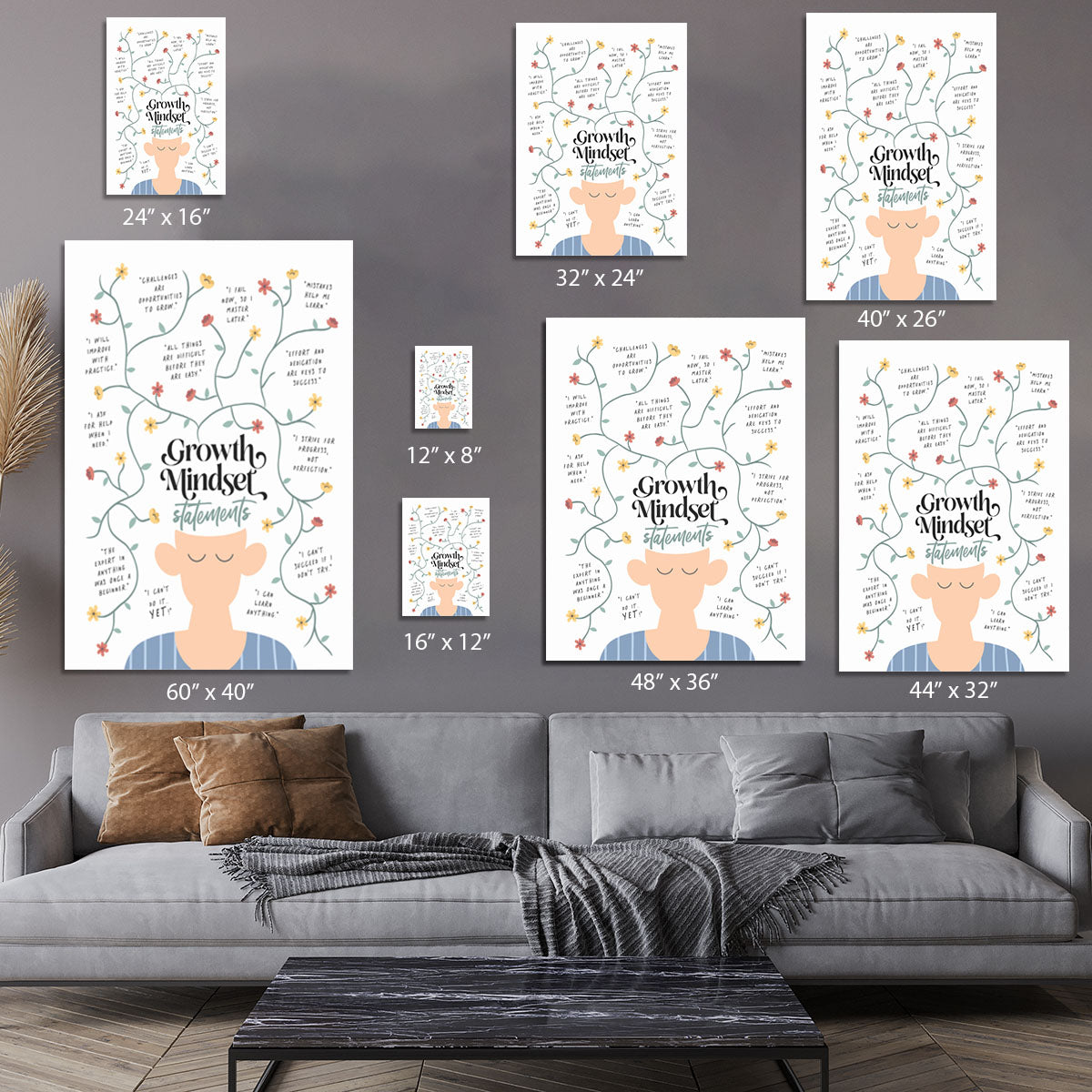 Growth Mindset Statements Canvas Print or Poster - Canvas Art Rocks - 7