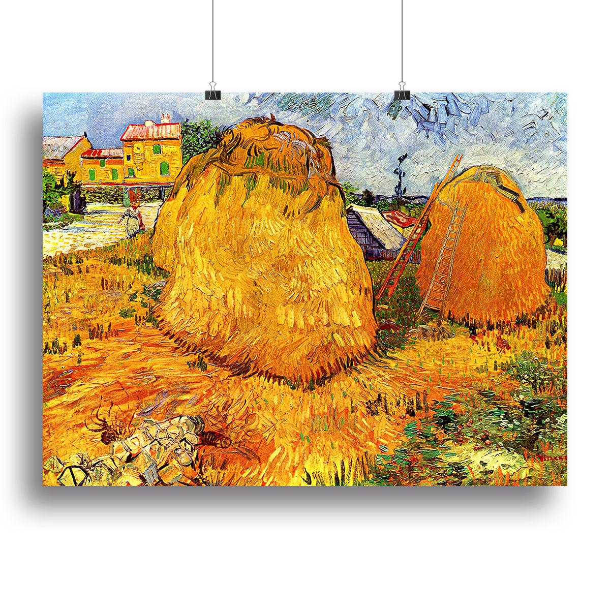 Haystacks in Provence by Van Gogh Poster - Unframed