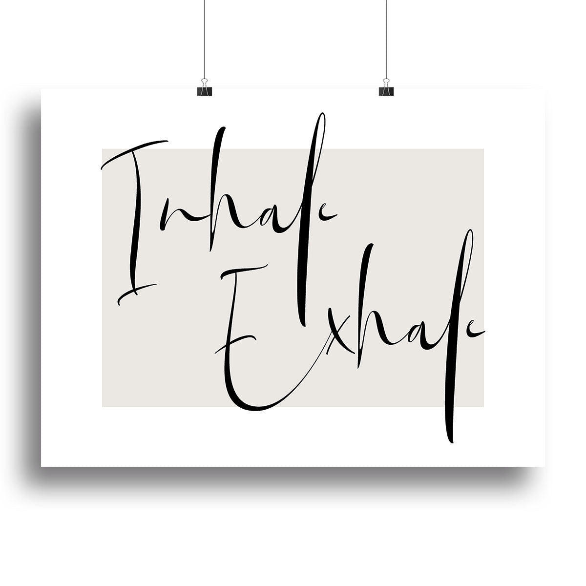 Inhale Exhale Cursive Canvas Print or Poster - Canvas Art Rocks - 2