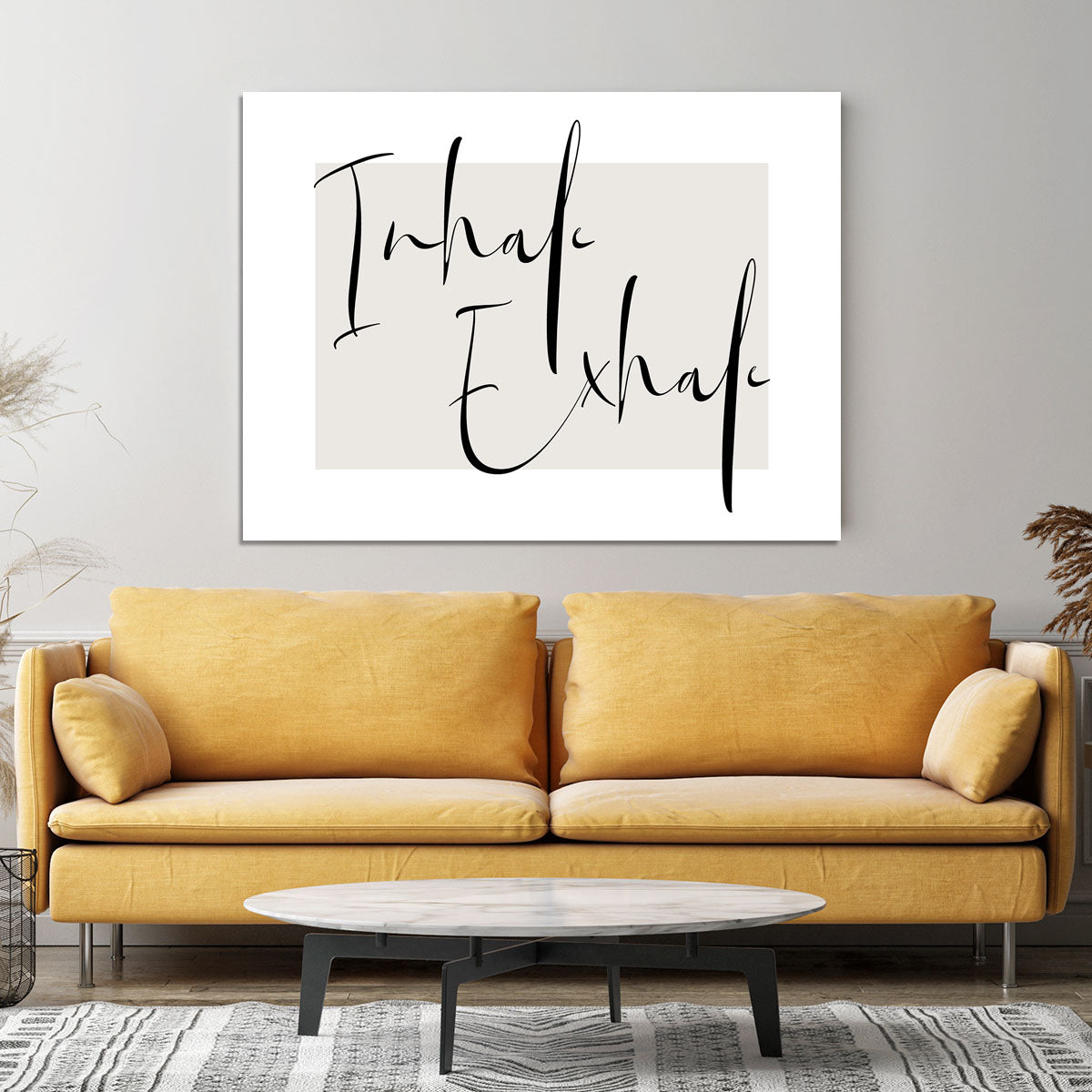 Inhale Exhale Cursive Canvas Print or Poster - Canvas Art Rocks - 4