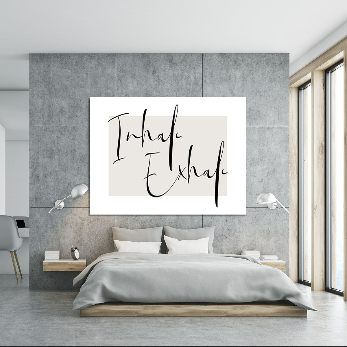 Inhale Exhale Cursive Canvas Print or Poster - Canvas Art Rocks - 5