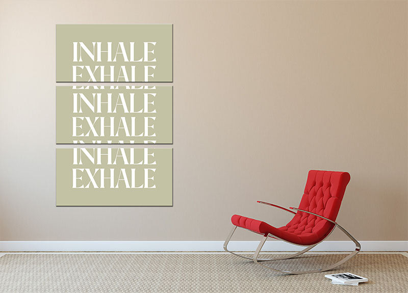 Inhale Exhale No1 3 Split Panel Canvas Print - Canvas Art Rocks - 2