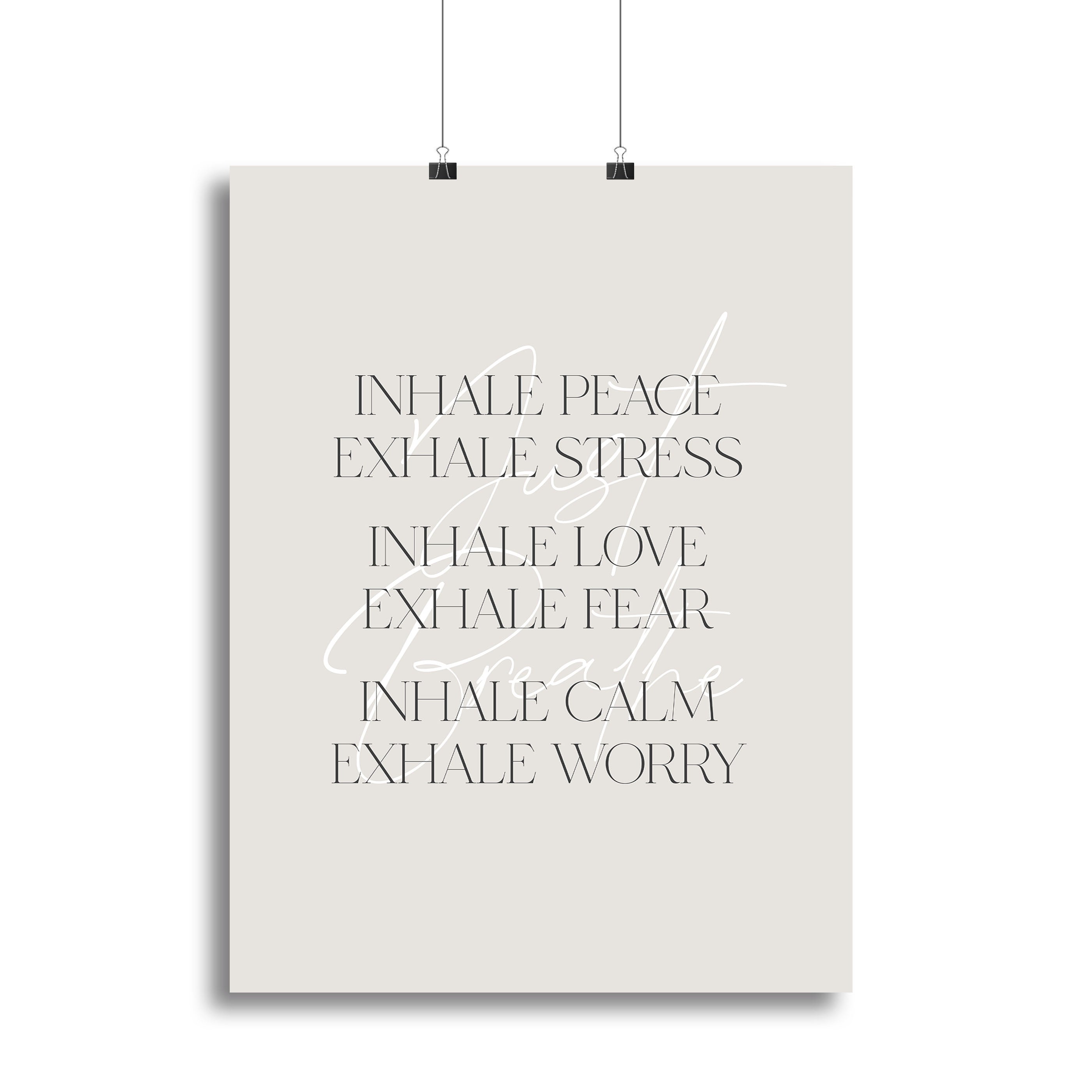 Inhale Peace Exhale Stress Canvas Print or Poster - Canvas Art Rocks - 2