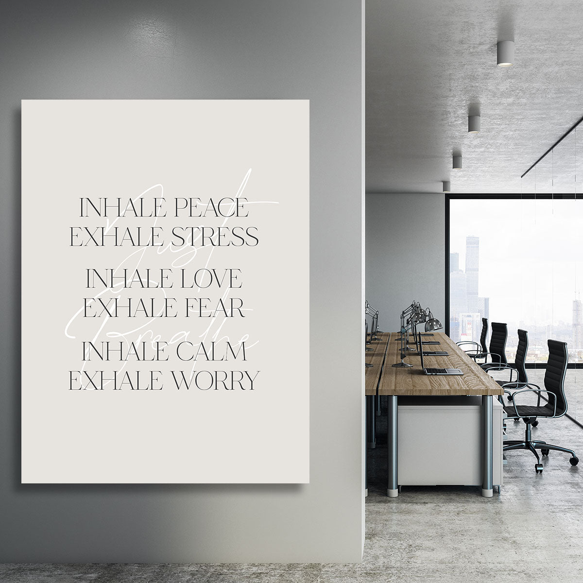 Inhale Peace Exhale Stress Canvas Print or Poster - Canvas Art Rocks - 3