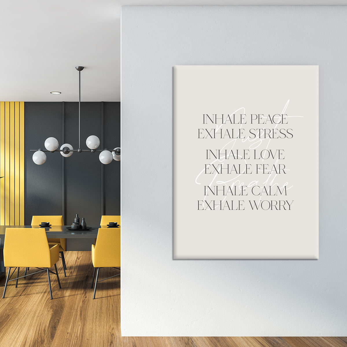 Inhale Peace Exhale Stress Canvas Print or Poster - Canvas Art Rocks - 4