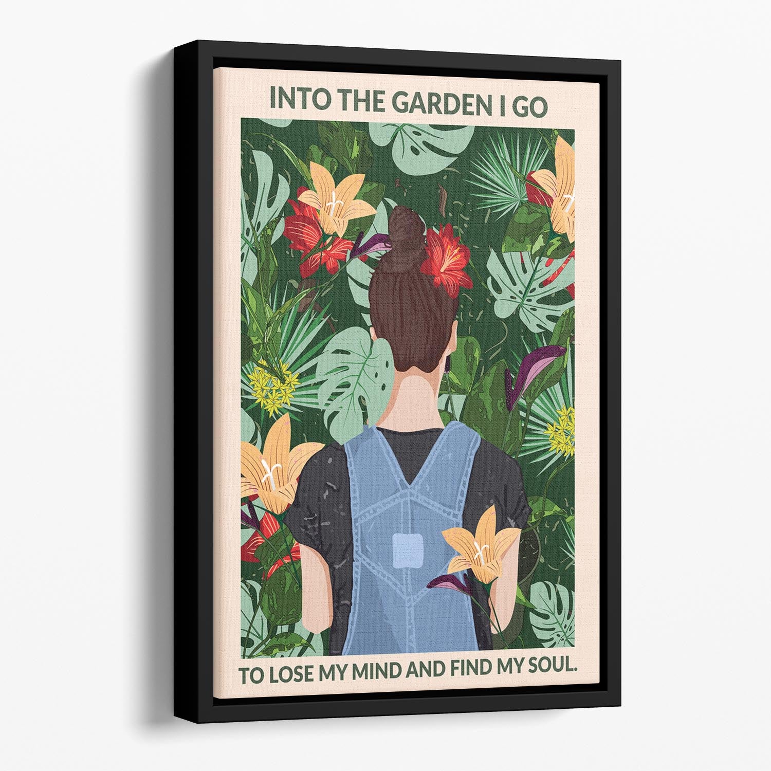 Into the Garden Standard Wall Art Floating Framed Canvas - 1x - 1