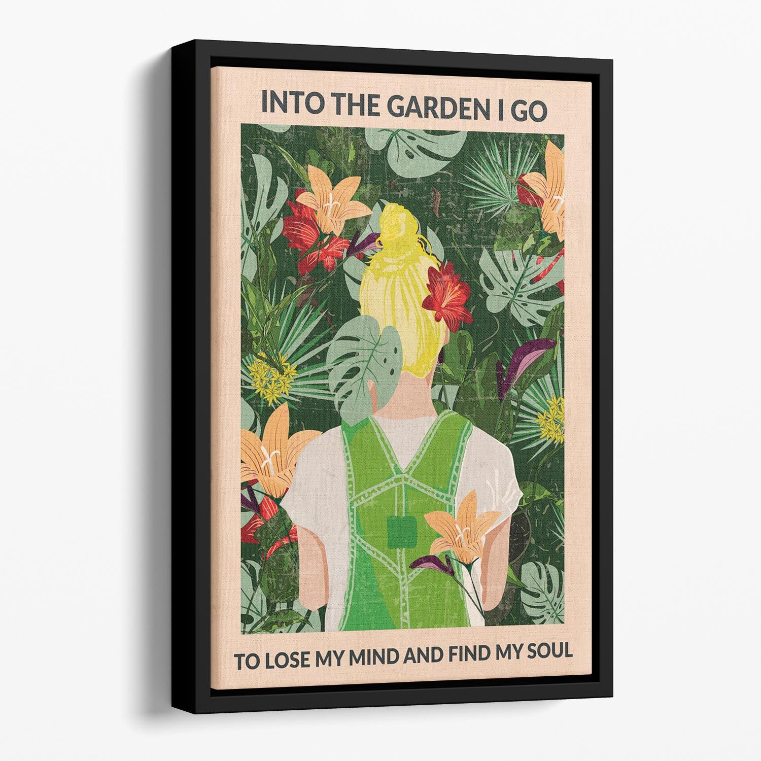 Into the Garden blonde Floating Framed Canvas - 1x - 1