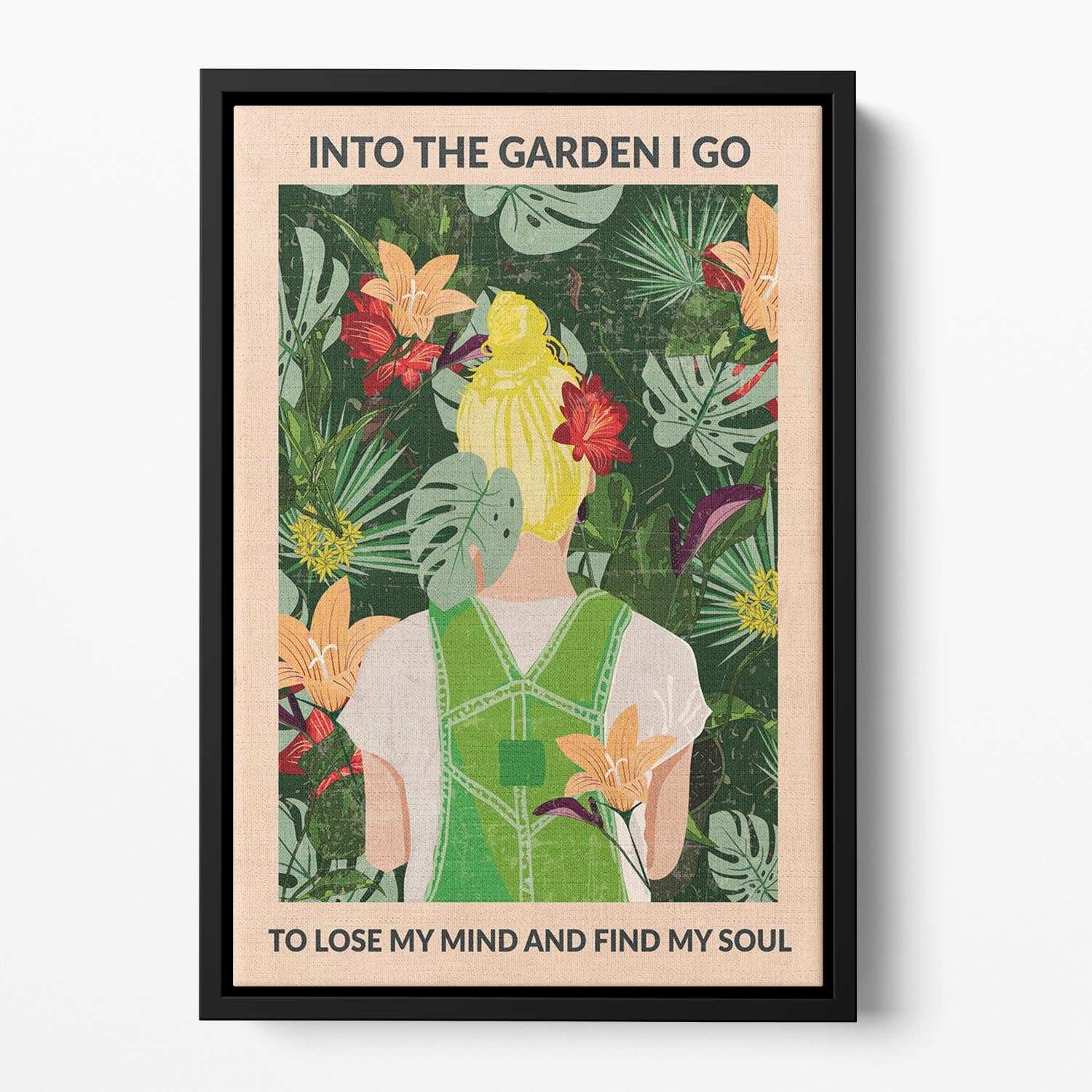 Into the Garden blonde Floating Framed Canvas - 1x - 2