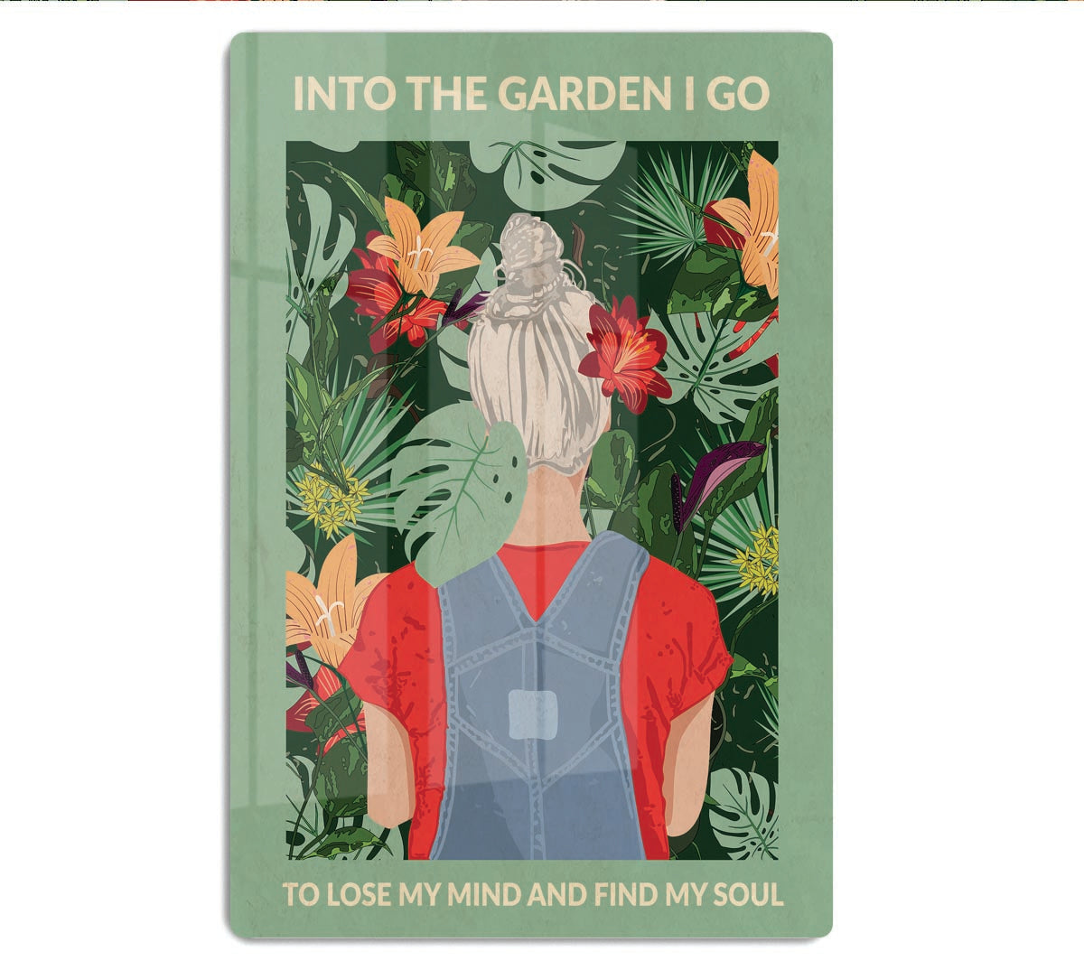 Into the Garden grey a Light Green Acrylic Block - 1x - 1