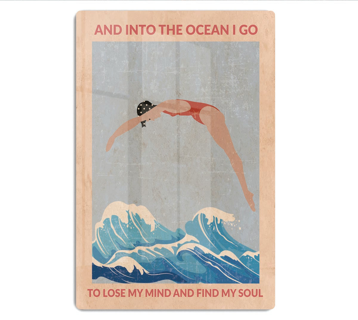 Into the Ocean I Go red Acrylic Block - 1x - 1