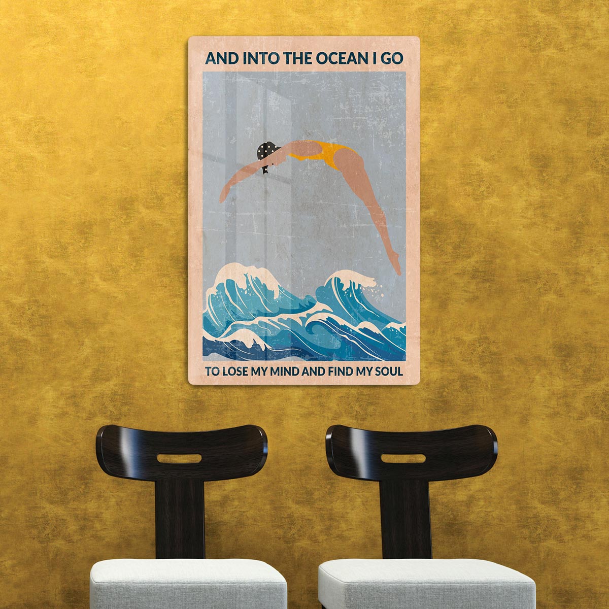 Into the Ocean blue Standard Wall Art Acrylic Block - 1x - 2