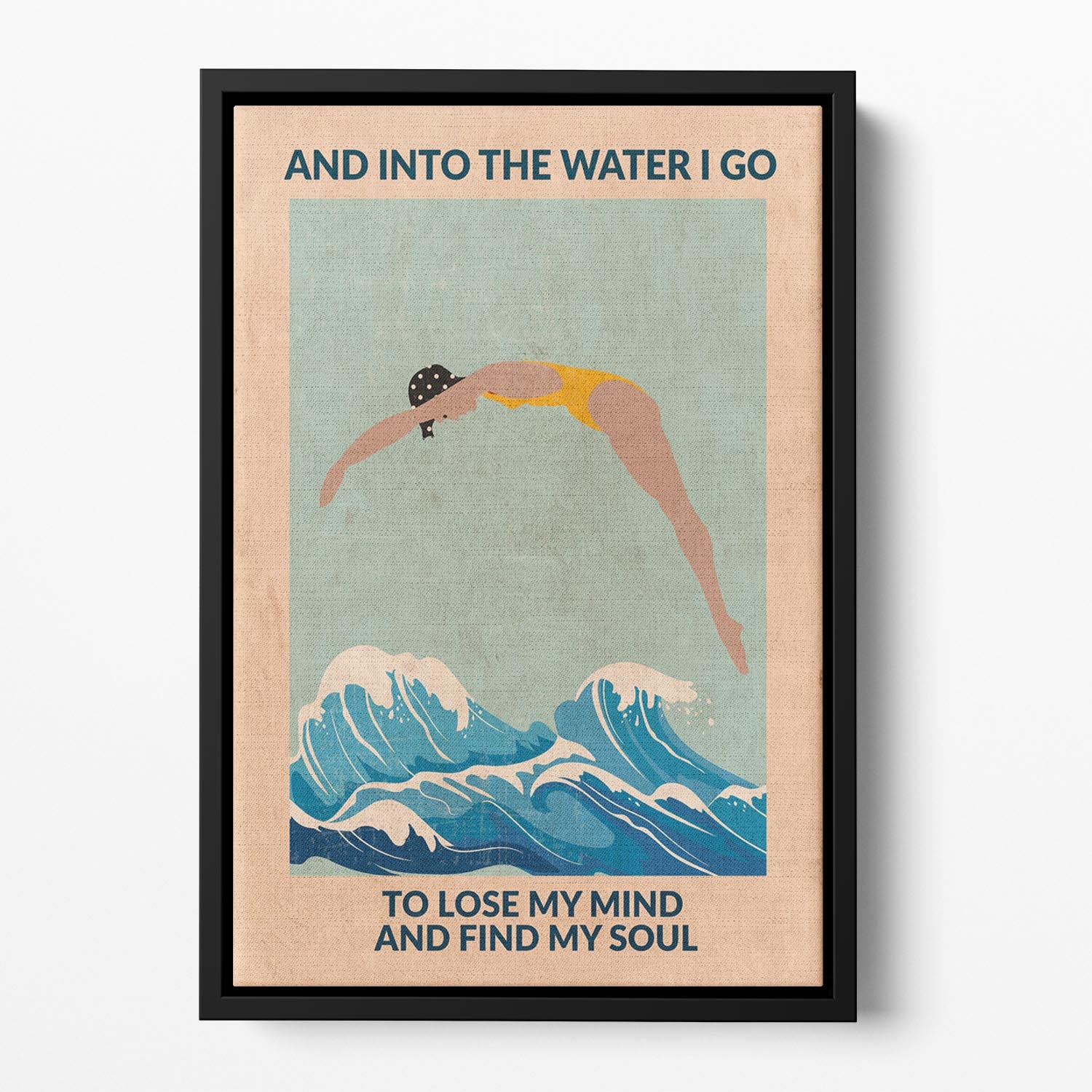 Into the Water I Dive Floating Framed Canvas - 1x - 2