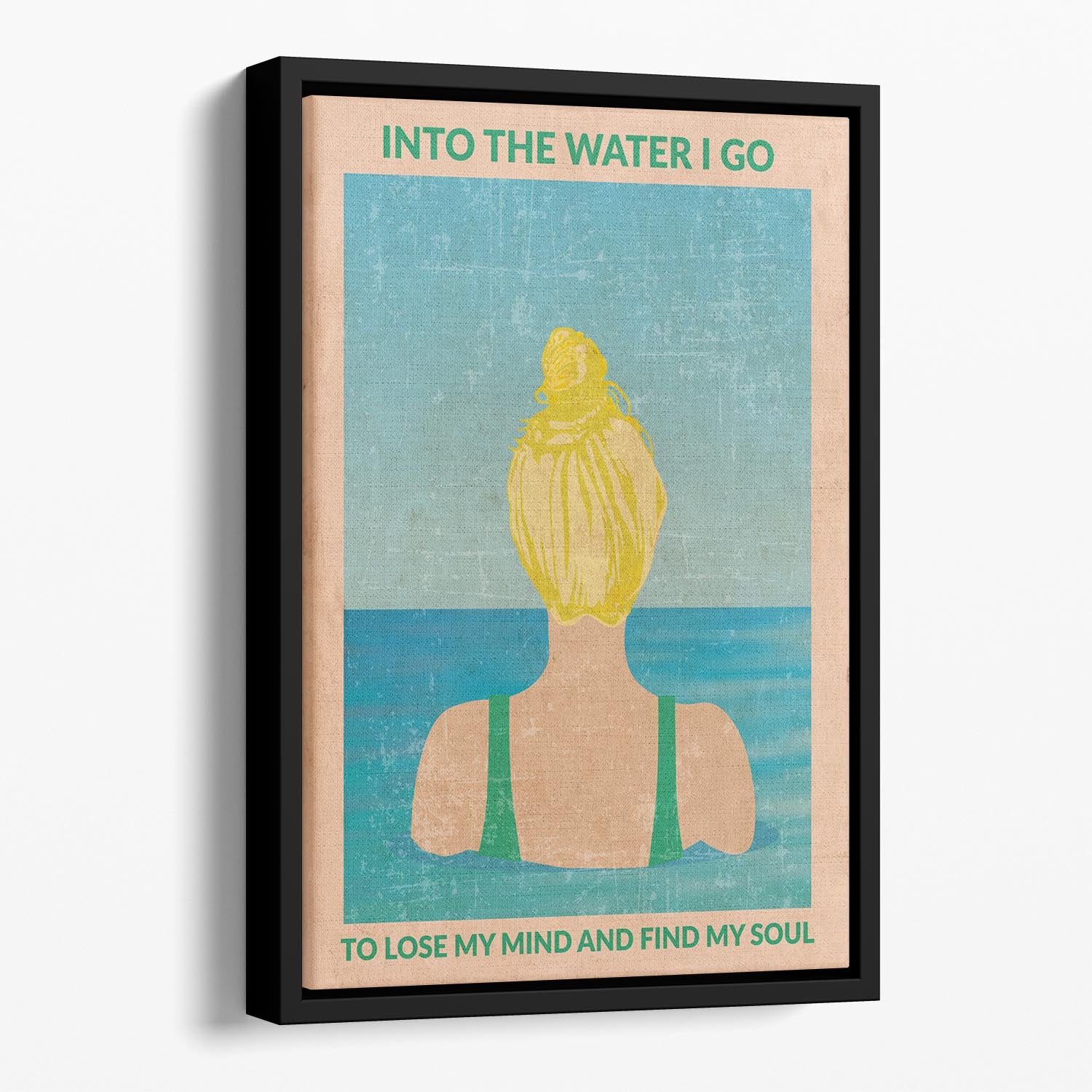 Into the Water blonde Floating Framed Canvas - 1x - 1