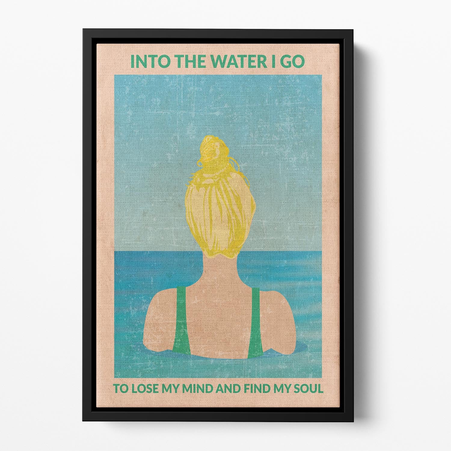 Into the Water blonde Floating Framed Canvas - 1x - 2
