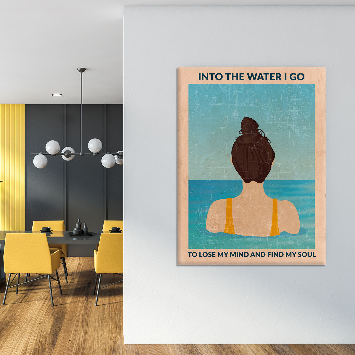 Into the Water brunette Canvas Print or Poster - 1x - 4