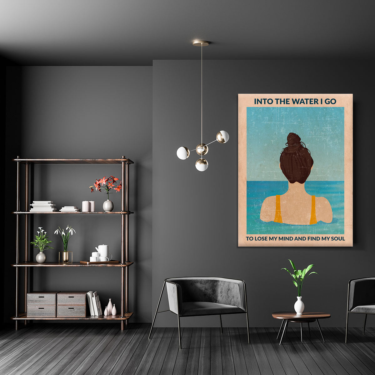 Into the Water brunette Canvas Print or Poster - 1x - 5