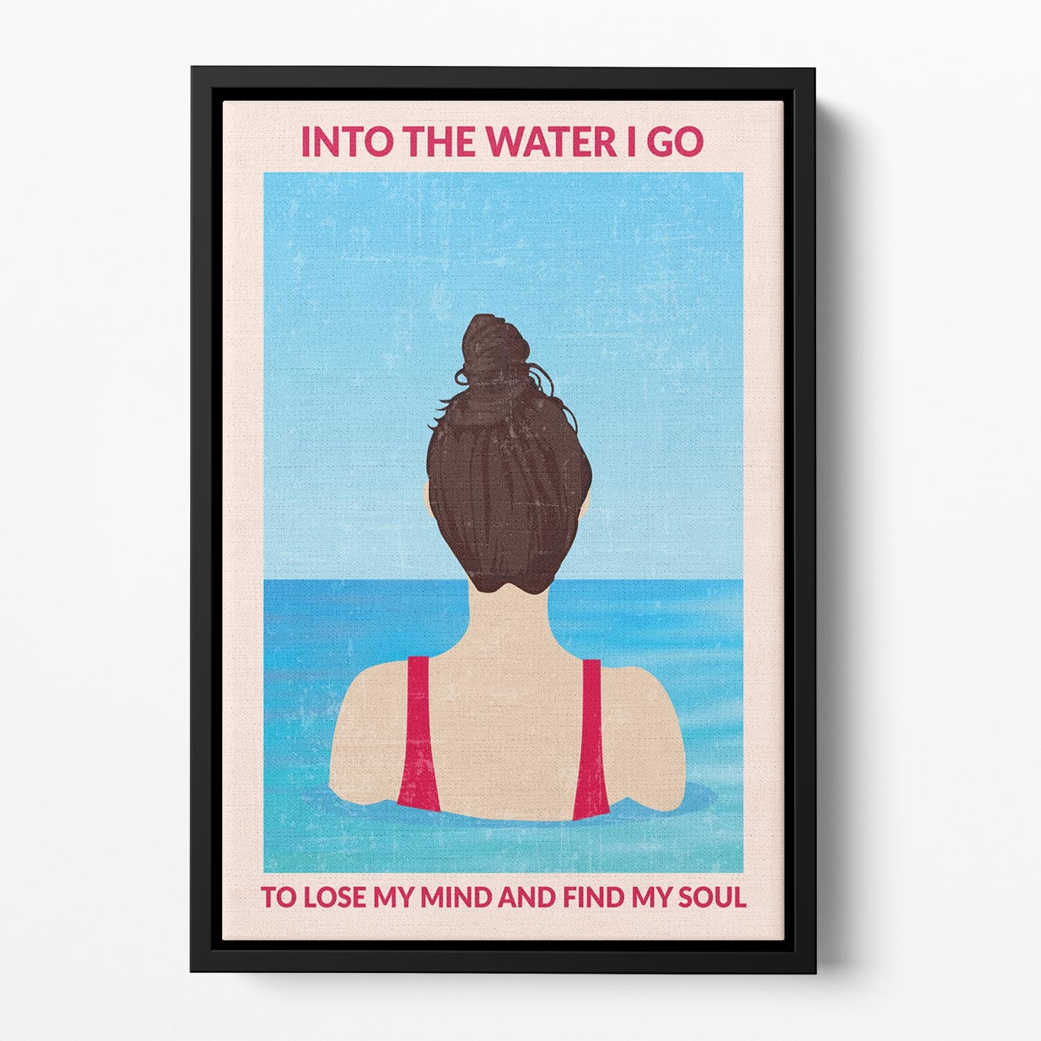 Into the Water red Floating Framed Canvas - 1x - 2