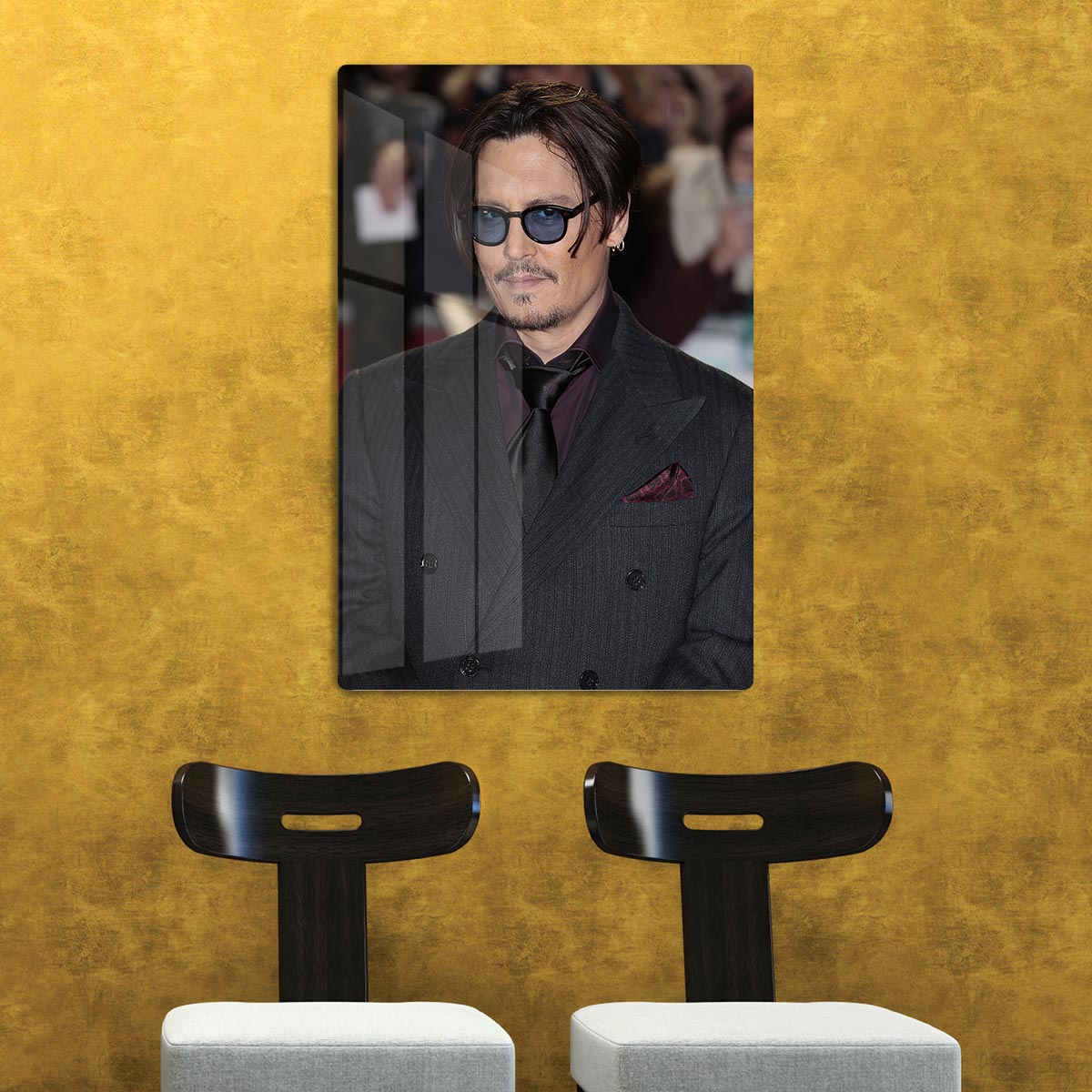 Johnny Depp in sunglasses Acrylic Block - Canvas Art Rocks - 2