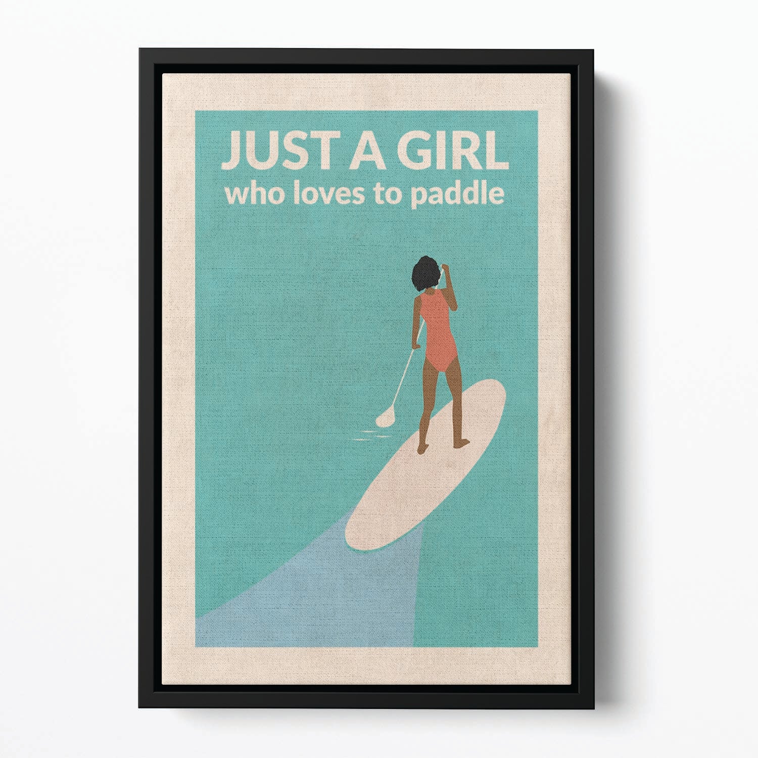 Just a Girl Who Loved To Paddle afro Floating Framed Canvas - 1x - 2