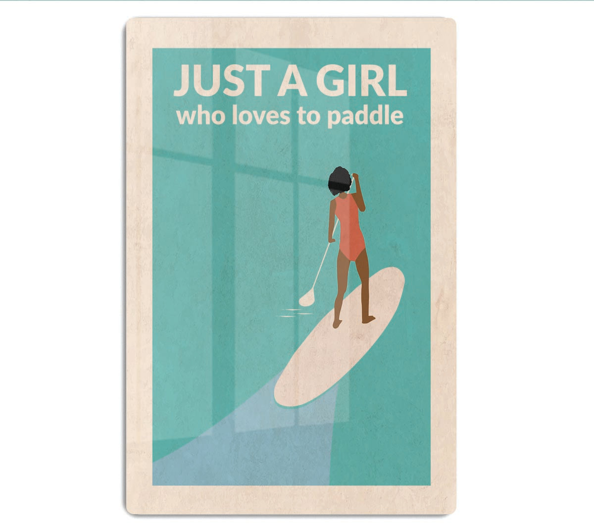 Just a Girl Who Loved To Paddle afro Acrylic Block - 1x - 1