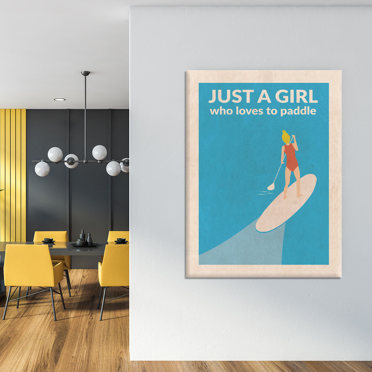 Just a Girl Who Loved To Paddle blonde Canvas Print or Poster 1x