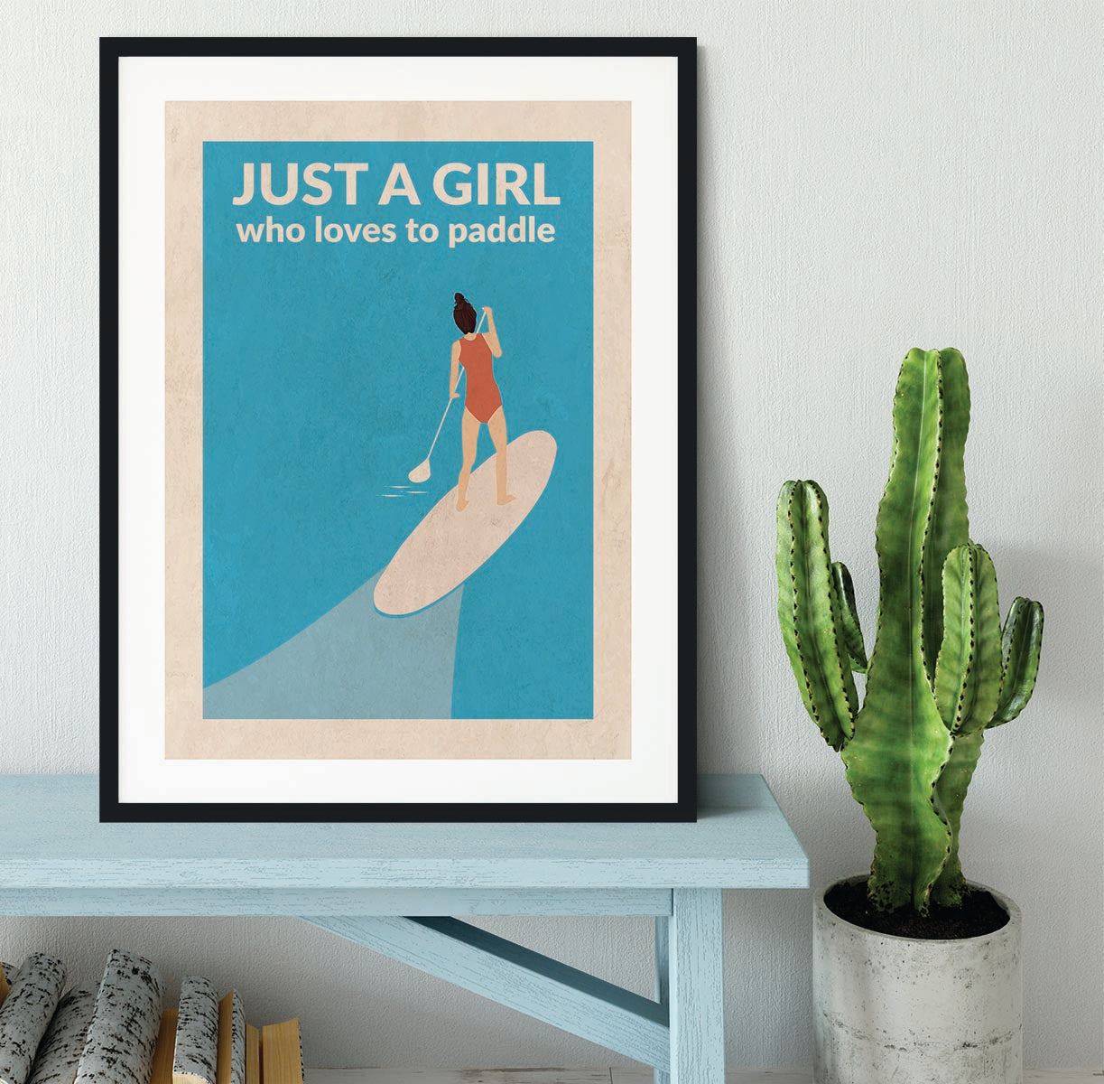 Just a Girl Who Loved To Paddle brunette Framed Print - 1x - 1