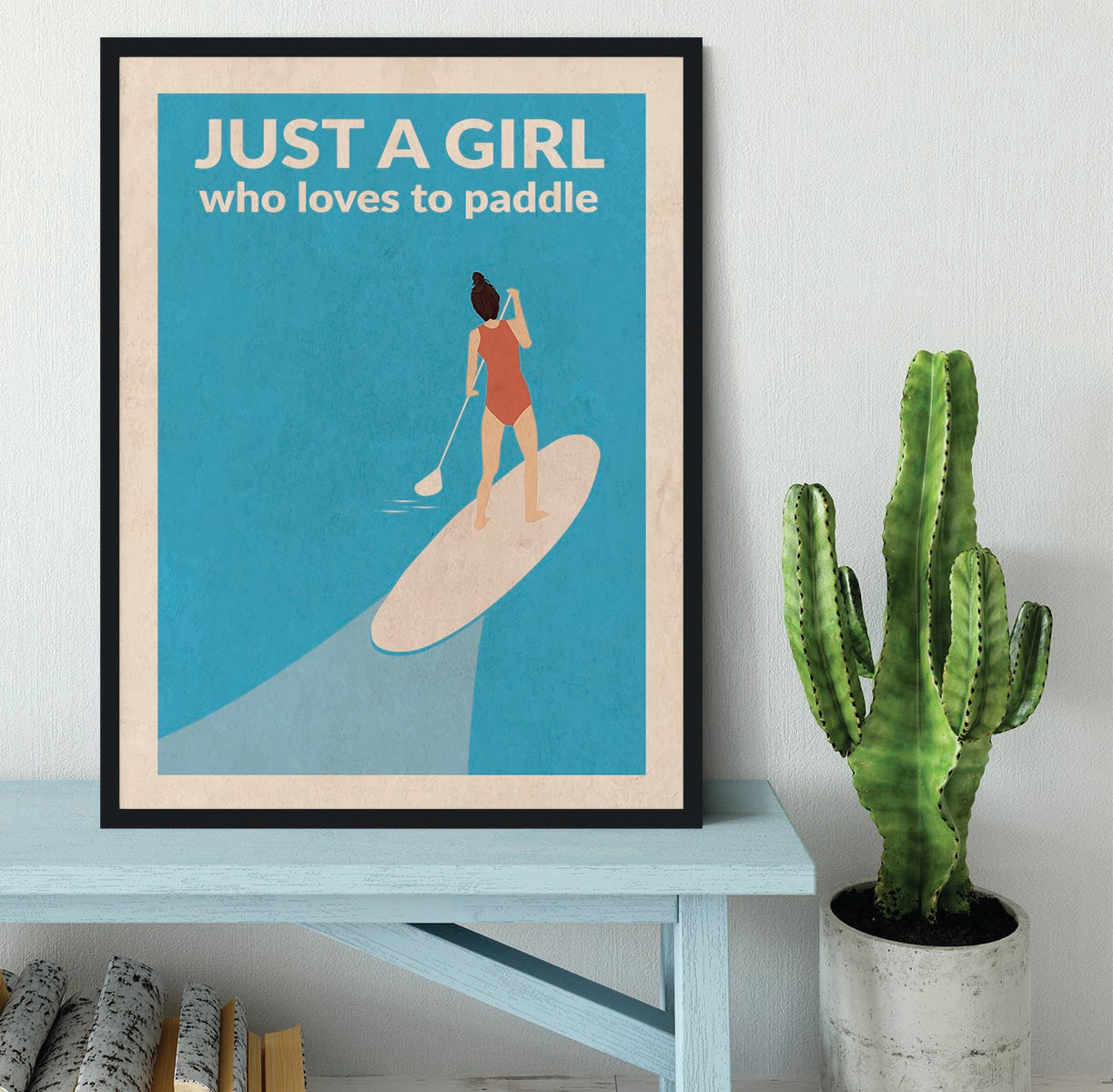 Just a Girl Who Loved To Paddle brunette Framed Print - 1x - 2