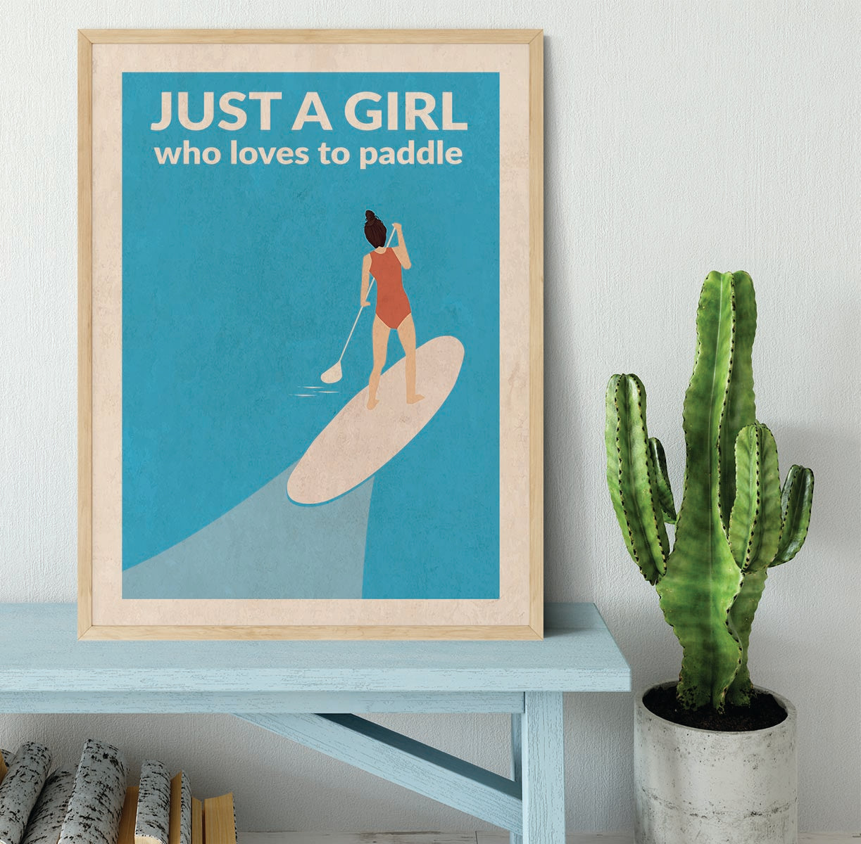 Just a Girl Who Loved To Paddle brunette Framed Print - 1x - 4