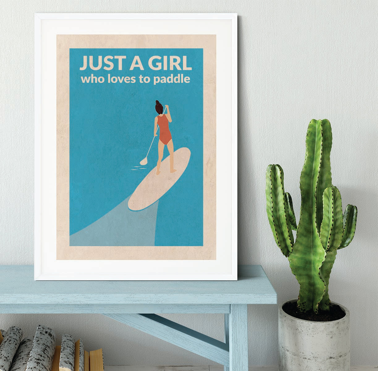 Just a Girl Who Loved To Paddle brunette Framed Print - 1x - 5