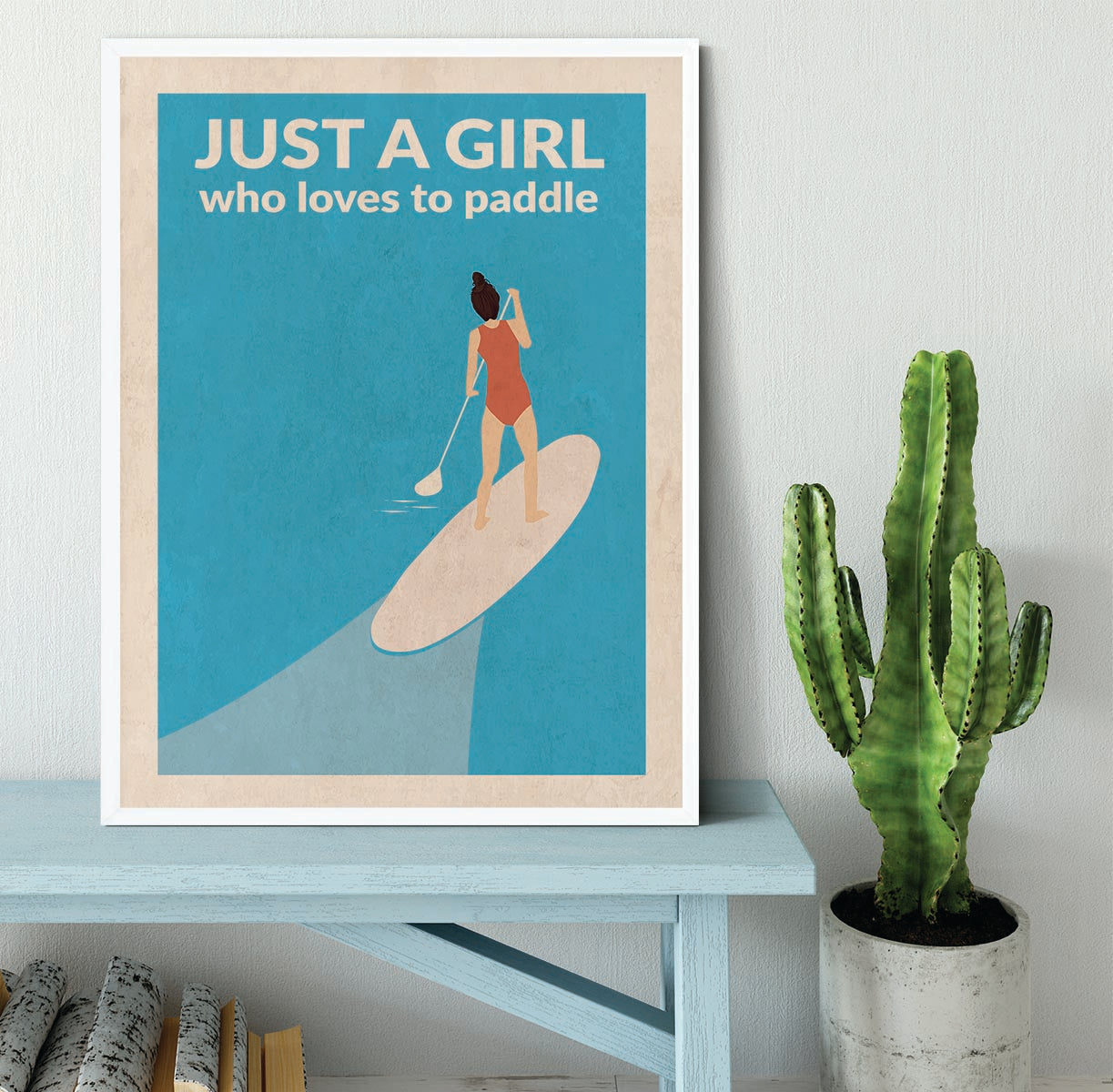 Just a Girl Who Loved To Paddle brunette Framed Print - 1x -6