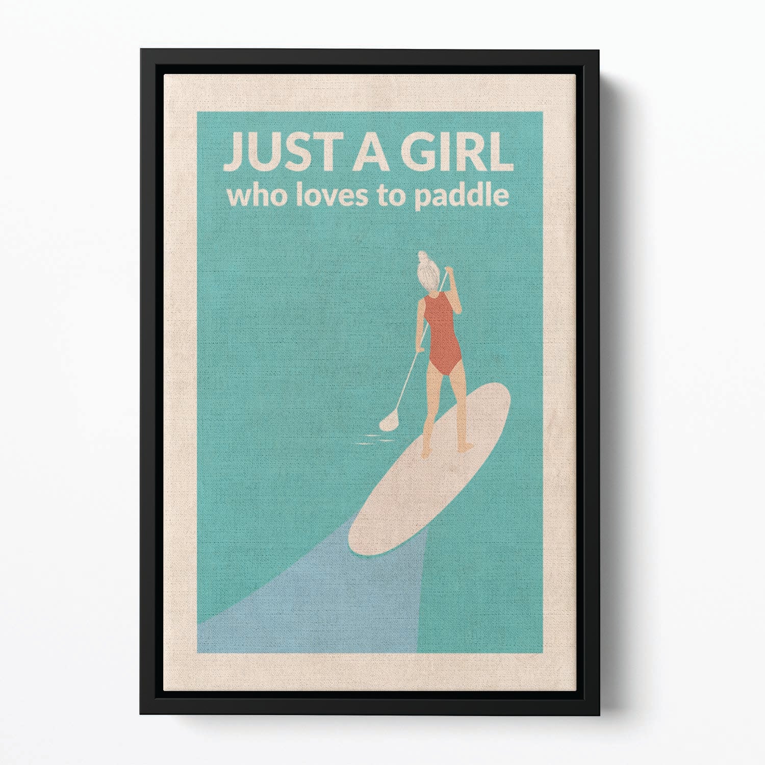 Just a Girl Who Loved To Paddle grey Floating Framed Canvas - 1x - 2