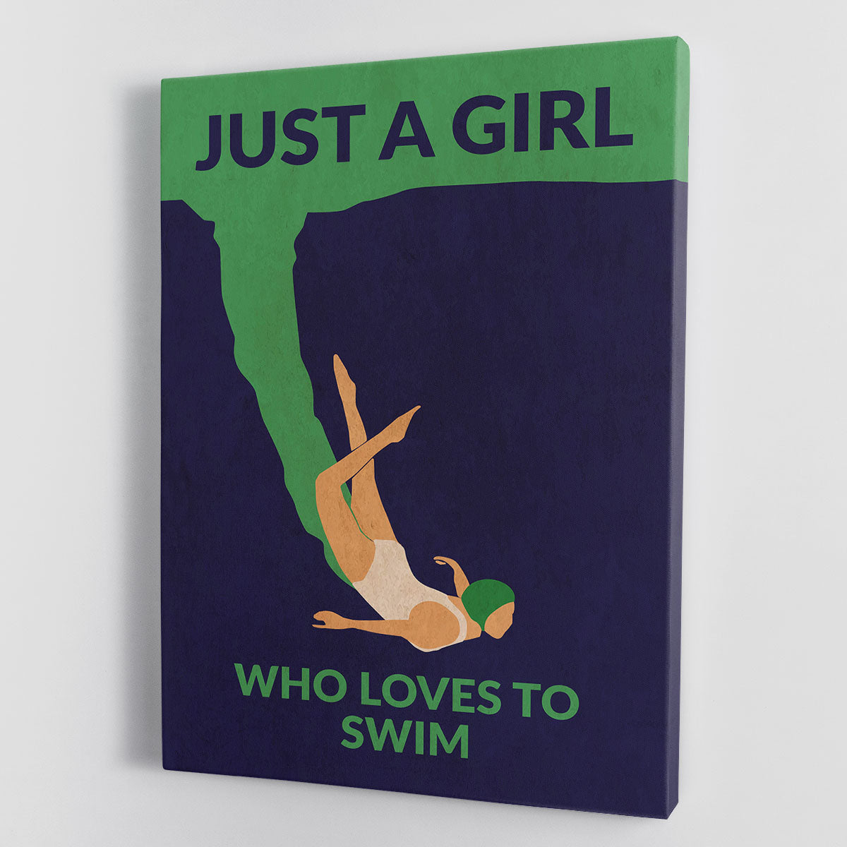 Just a Girl Who Loves To Swim Canvas Print or Poster - 1x - 1