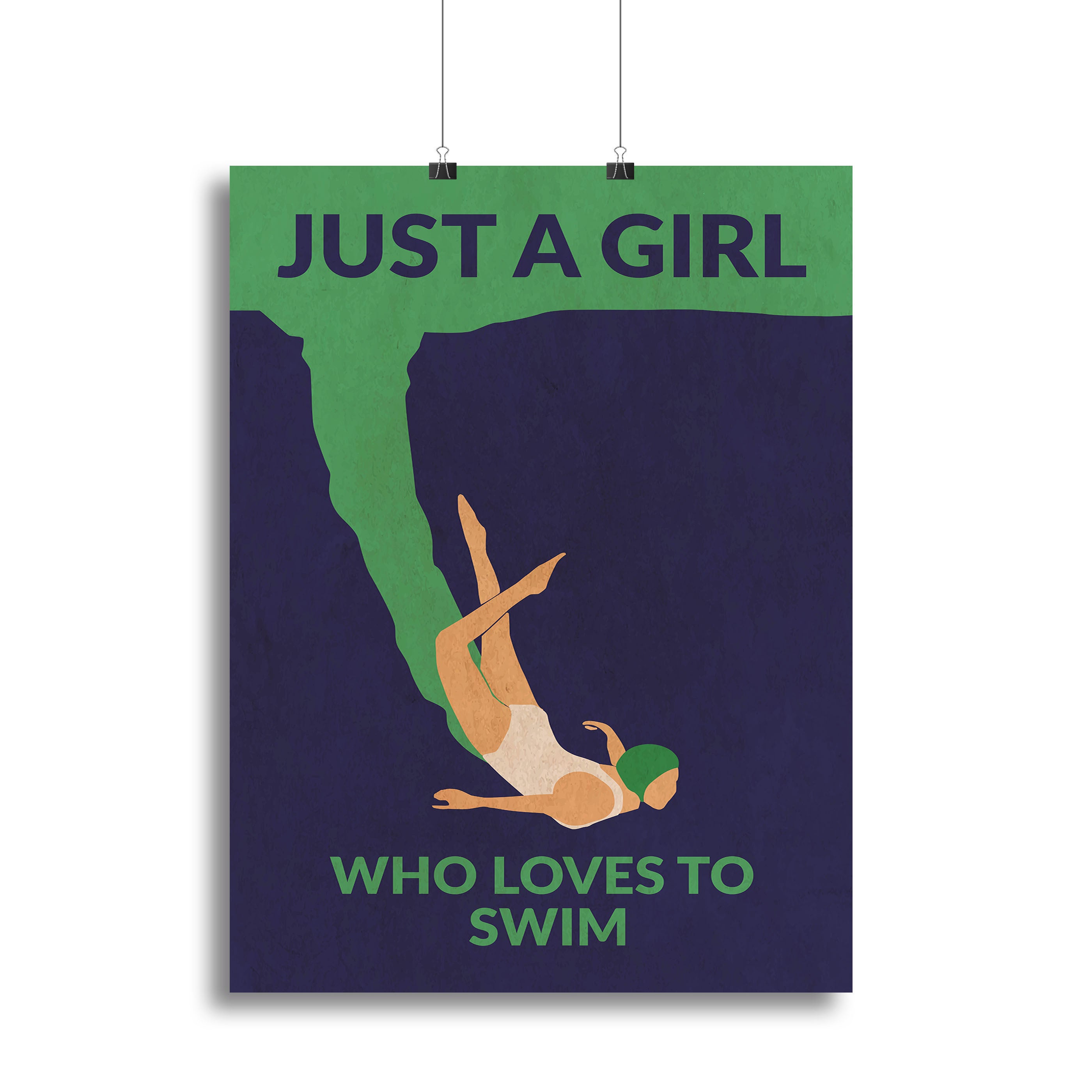 Just a Girl Who Loves To Swim Canvas Print or Poster - 1x - 2