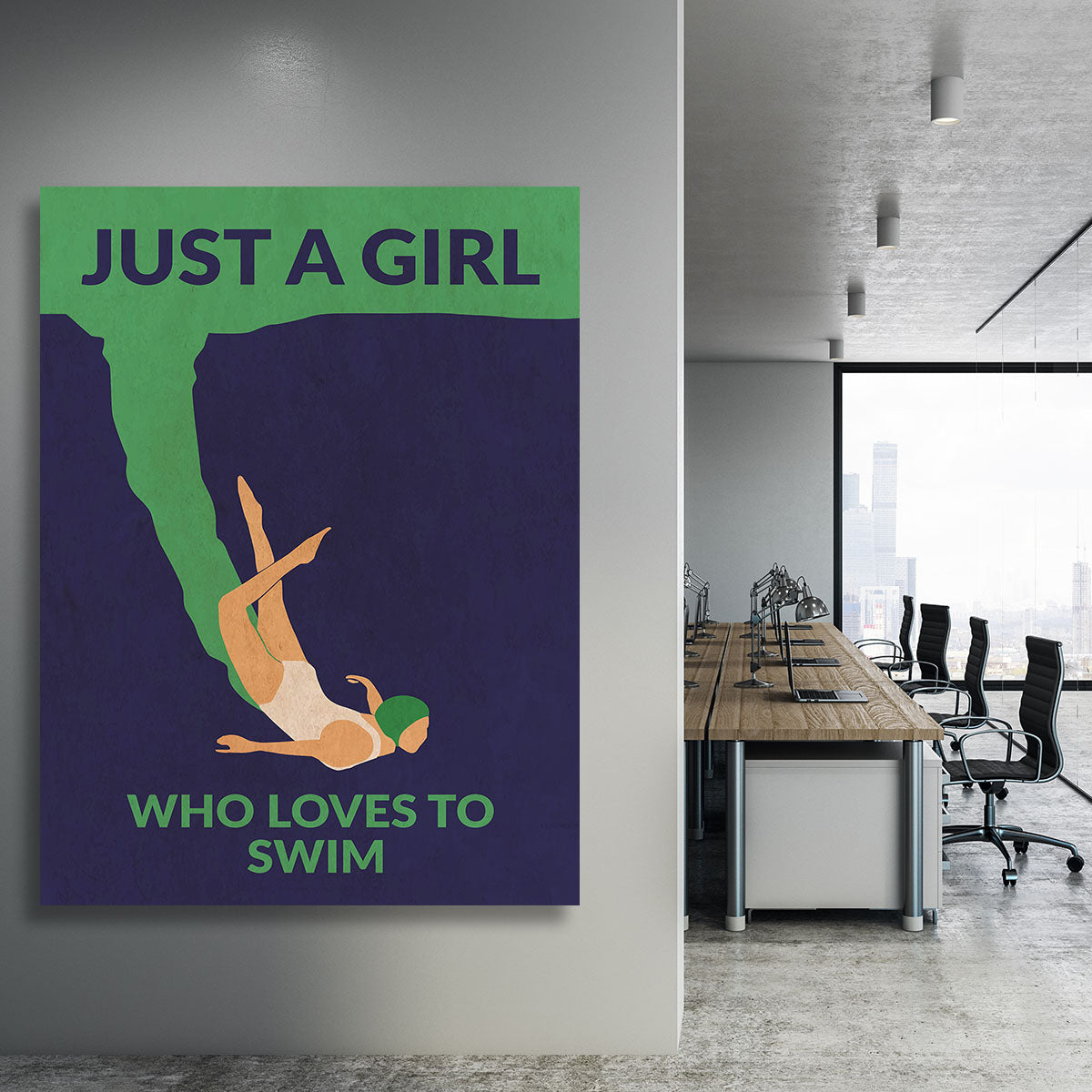 Just a Girl Who Loves To Swim Canvas Print or Poster - 1x - 3
