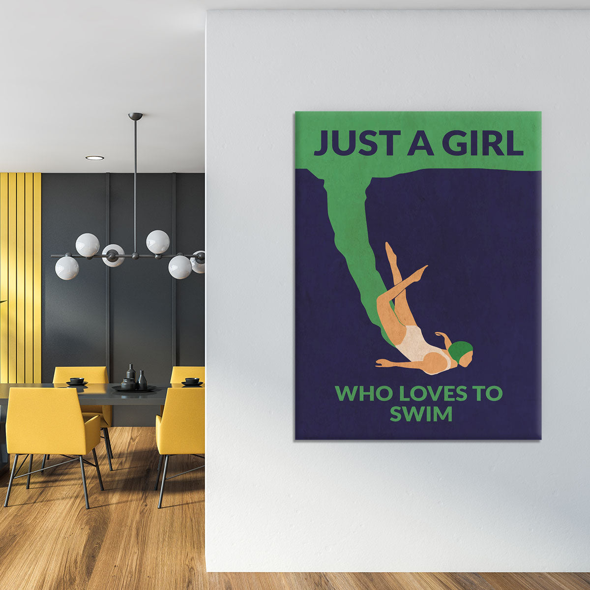 Just a Girl Who Loves To Swim Canvas Print or Poster - 1x - 4