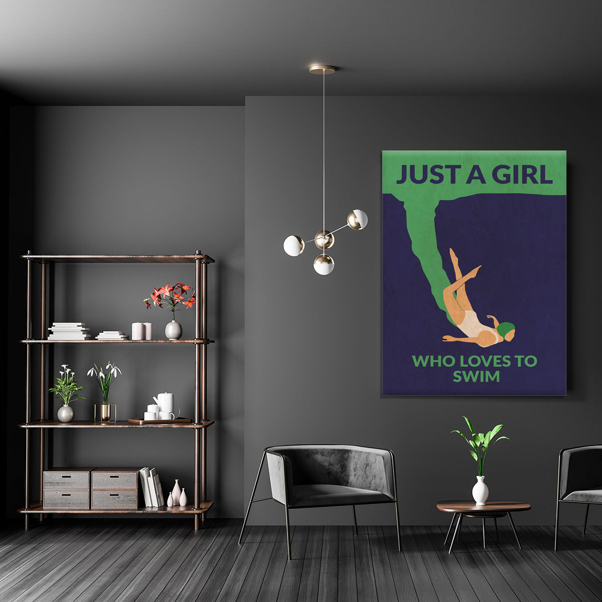 Just a Girl Who Loves To Swim Canvas Print or Poster - 1x - 5