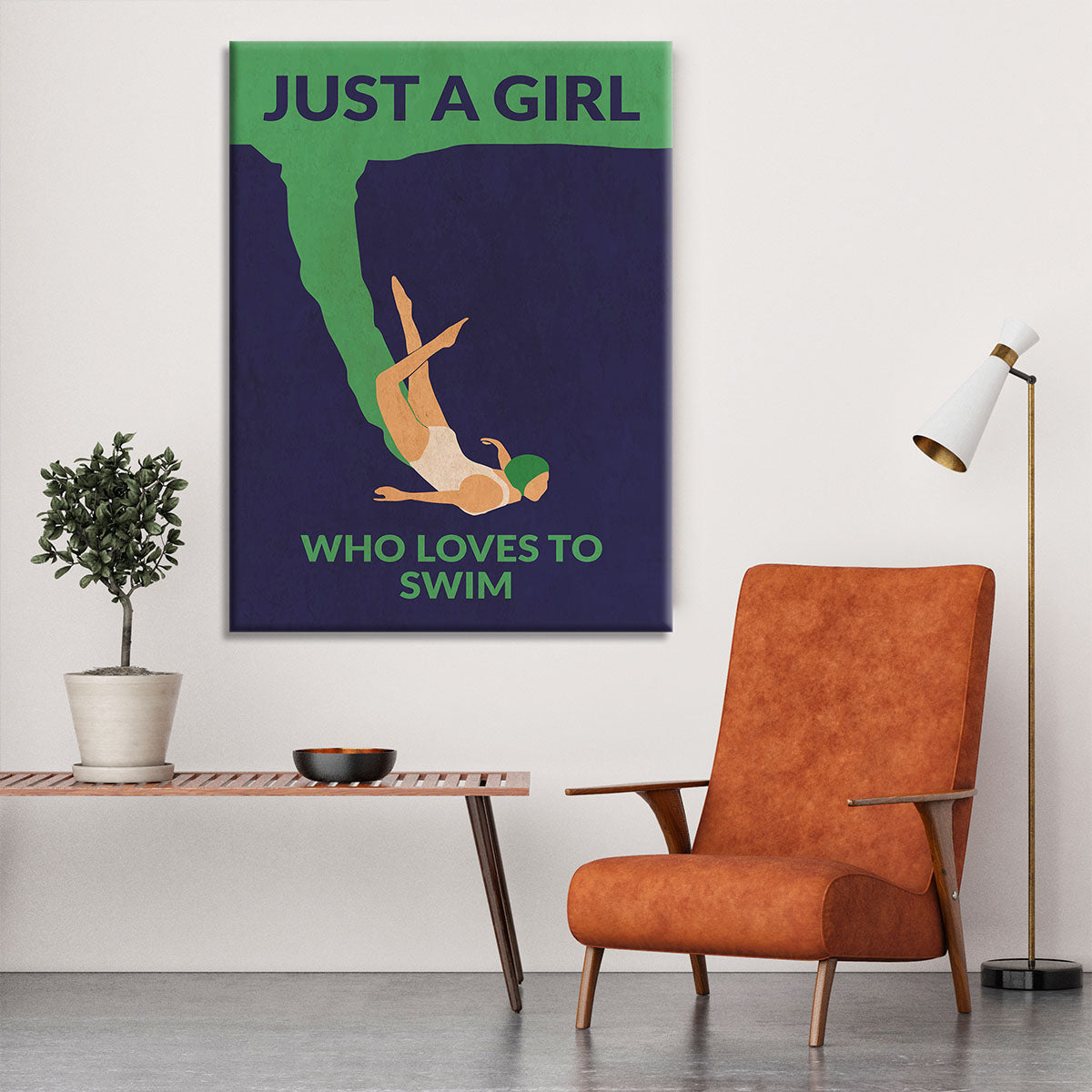 Just a Girl Who Loves To Swim Canvas Print or Poster - 1x - 6