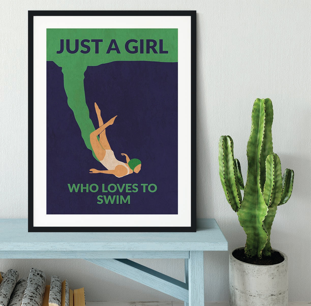 Just a Girl Who Loves To Swim Framed Print - 1x - 1