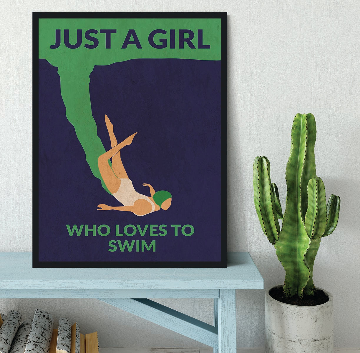 Just a Girl Who Loves To Swim Framed Print - 1x - 2