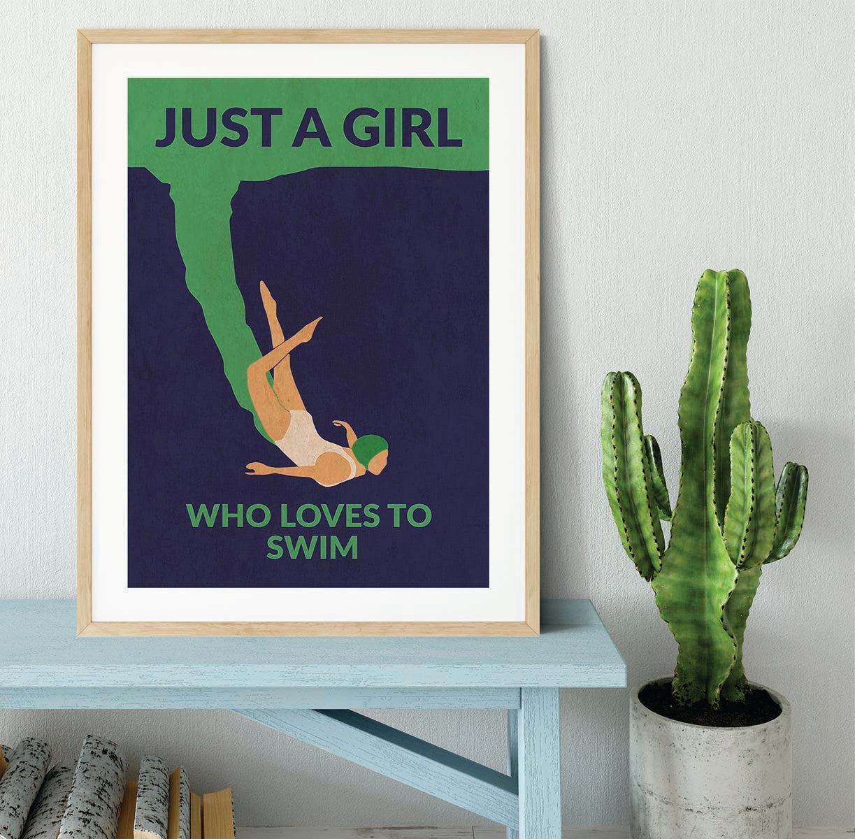Just a Girl Who Loves To Swim Framed Print - 1x - 3