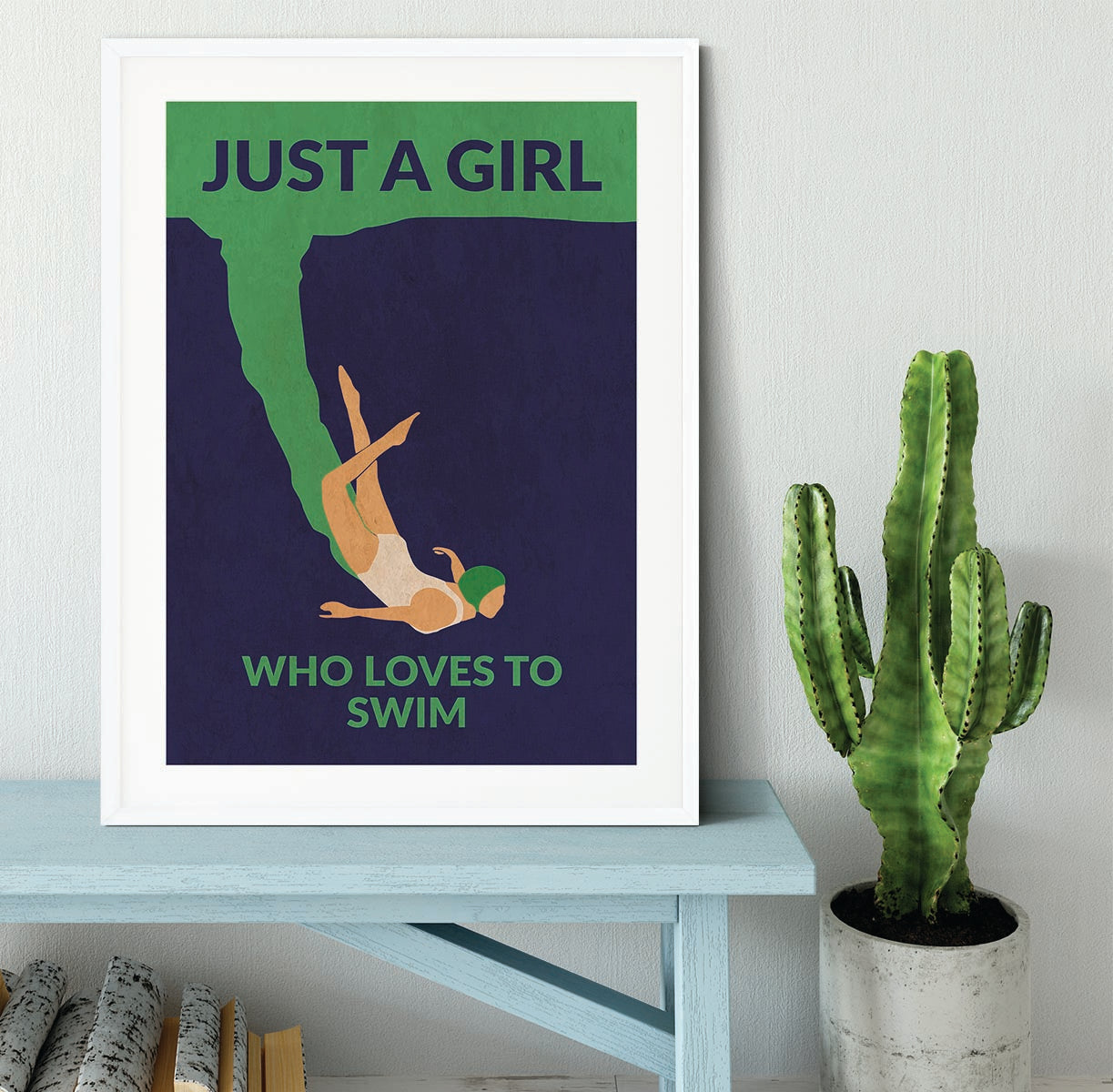 Just a Girl Who Loves To Swim Framed Print - 1x - 5