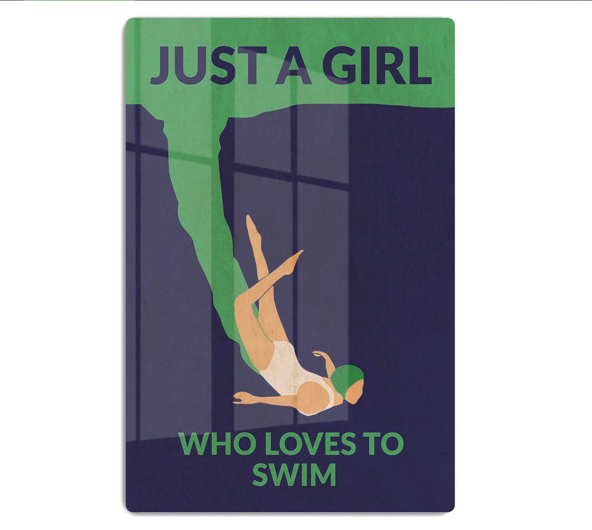 Just a Girl Who Loves To Swim Acrylic Block - 1x - 1