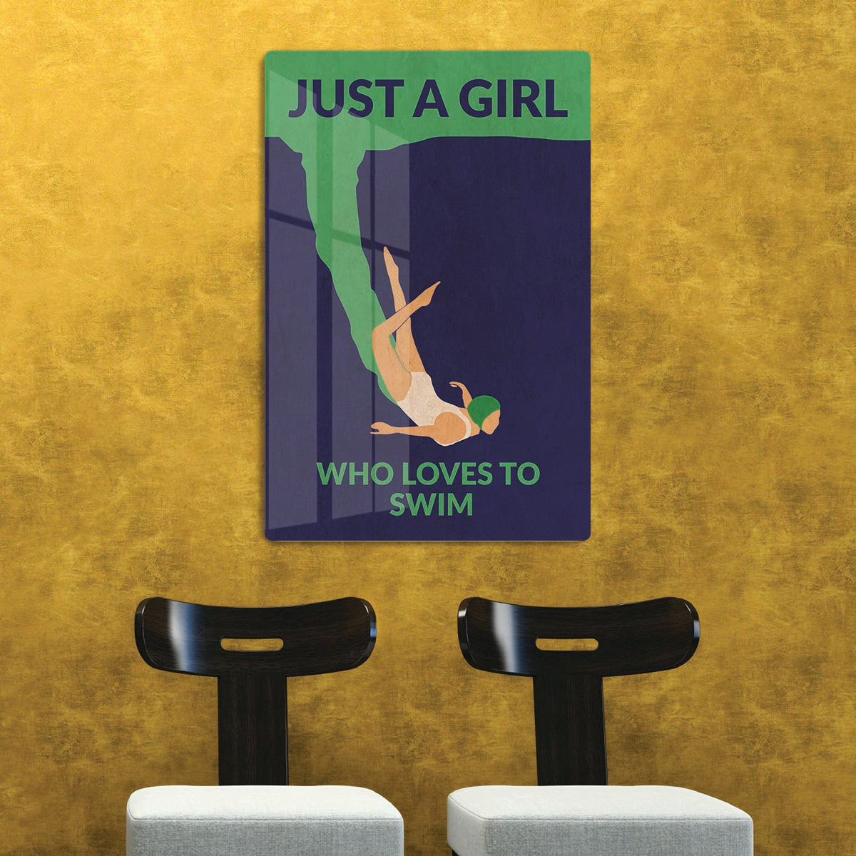 Just a Girl Who Loves To Swim Acrylic Block - 1x - 2