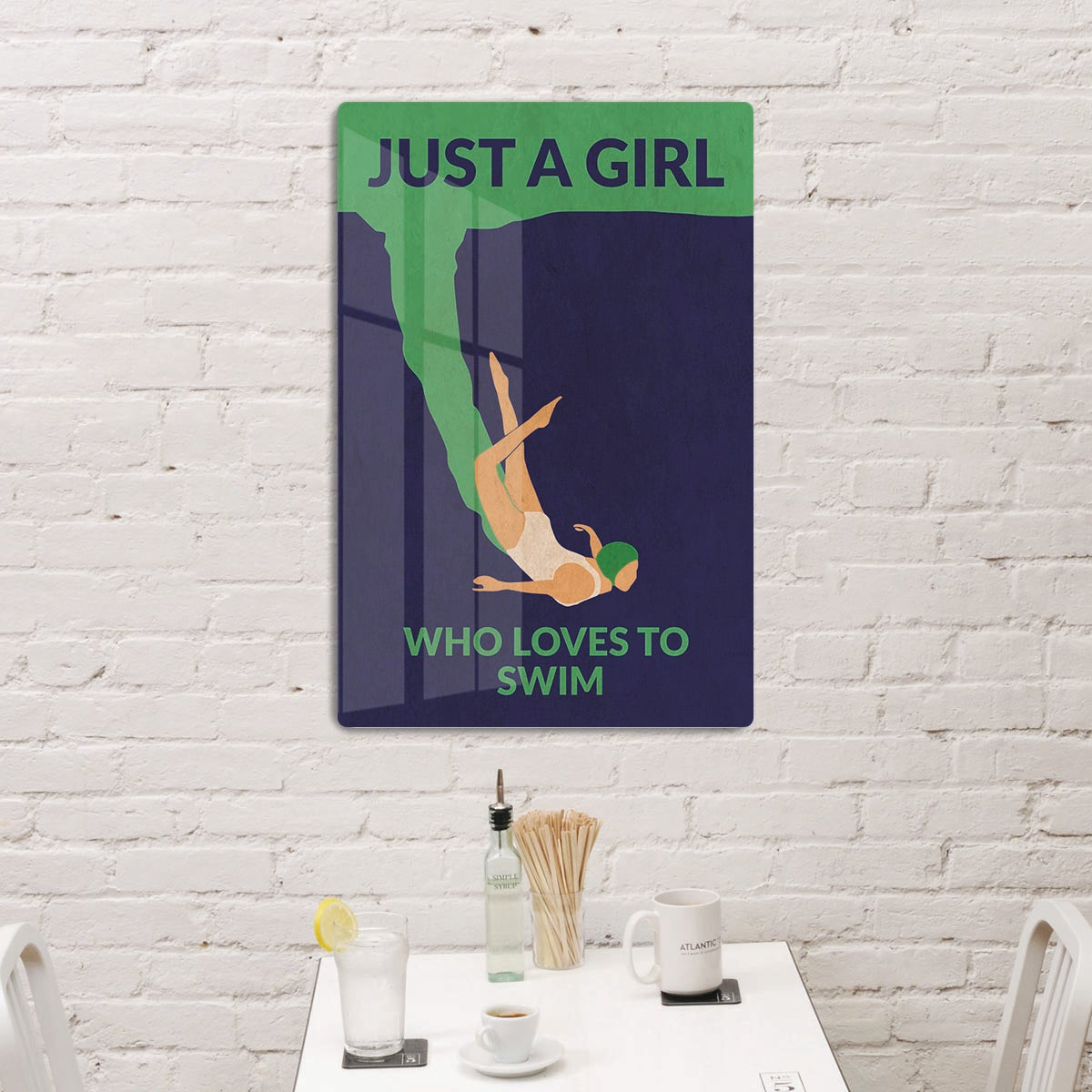 Just a Girl Who Loves To Swim Acrylic Block - 1x - 3