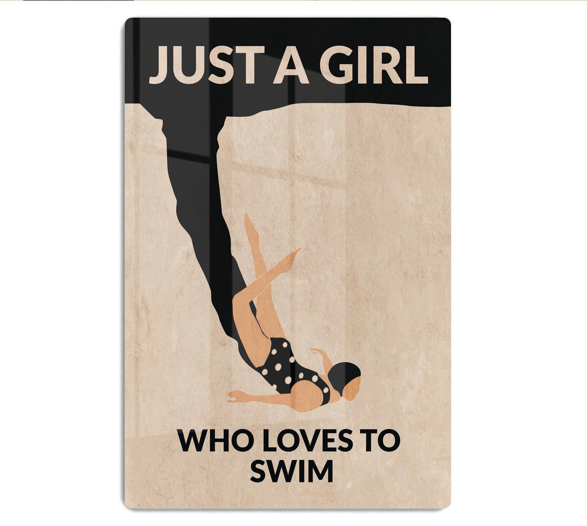Just a Girl Who Loves To Swim black Acrylic Block - 1x - 1