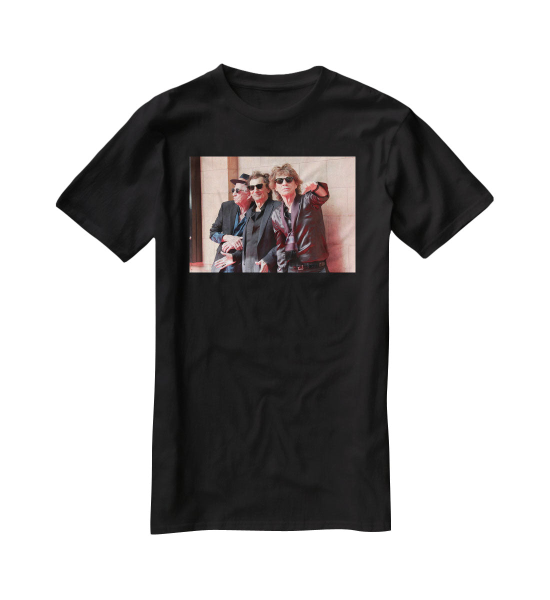 Keith Richards Ronnie Wood and Mick Jagger Hackney Diamonds launch event T-Shirt - Canvas Art Rocks - 1