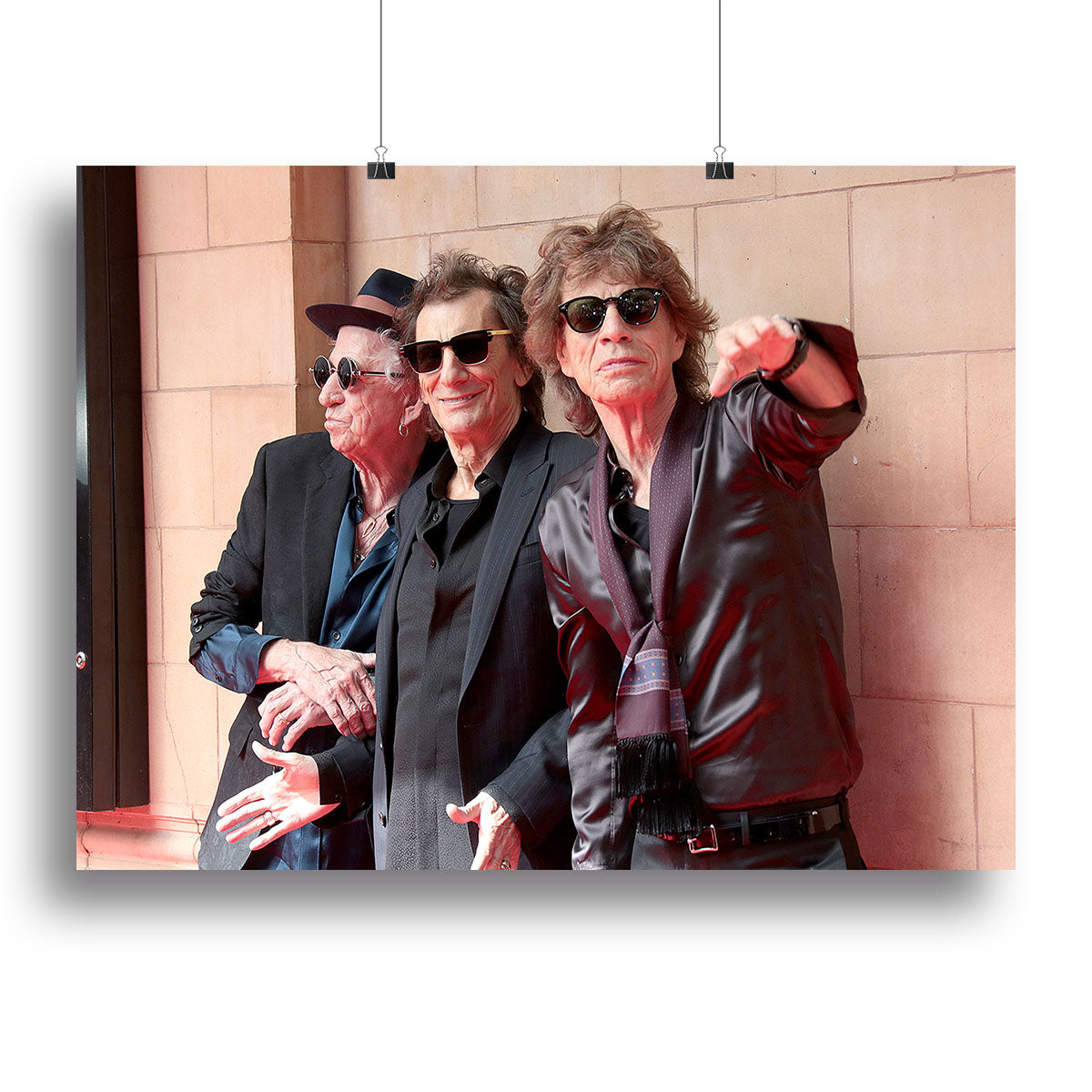 Keith Richards Ronnie Wood and Mick Jagger Hackney Diamonds launch event Canvas Print or Poster - Canvas Art Rocks - 2