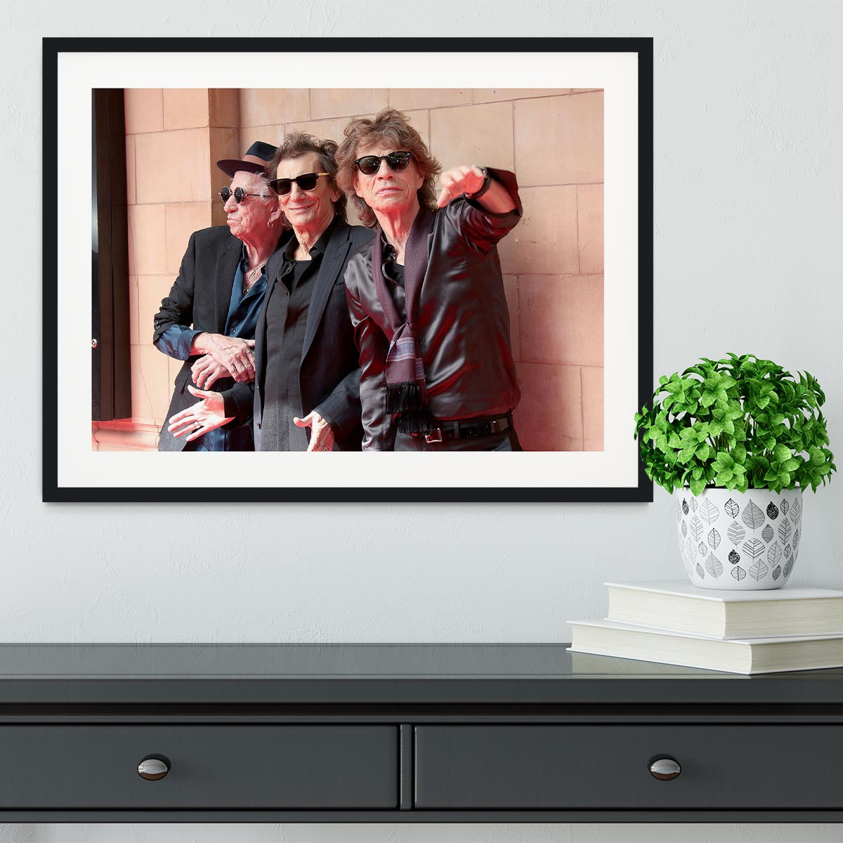 Keith Richards Ronnie Wood and Mick Jagger Hackney Diamonds launch event Framed Print - Canvas Art Rocks - 1