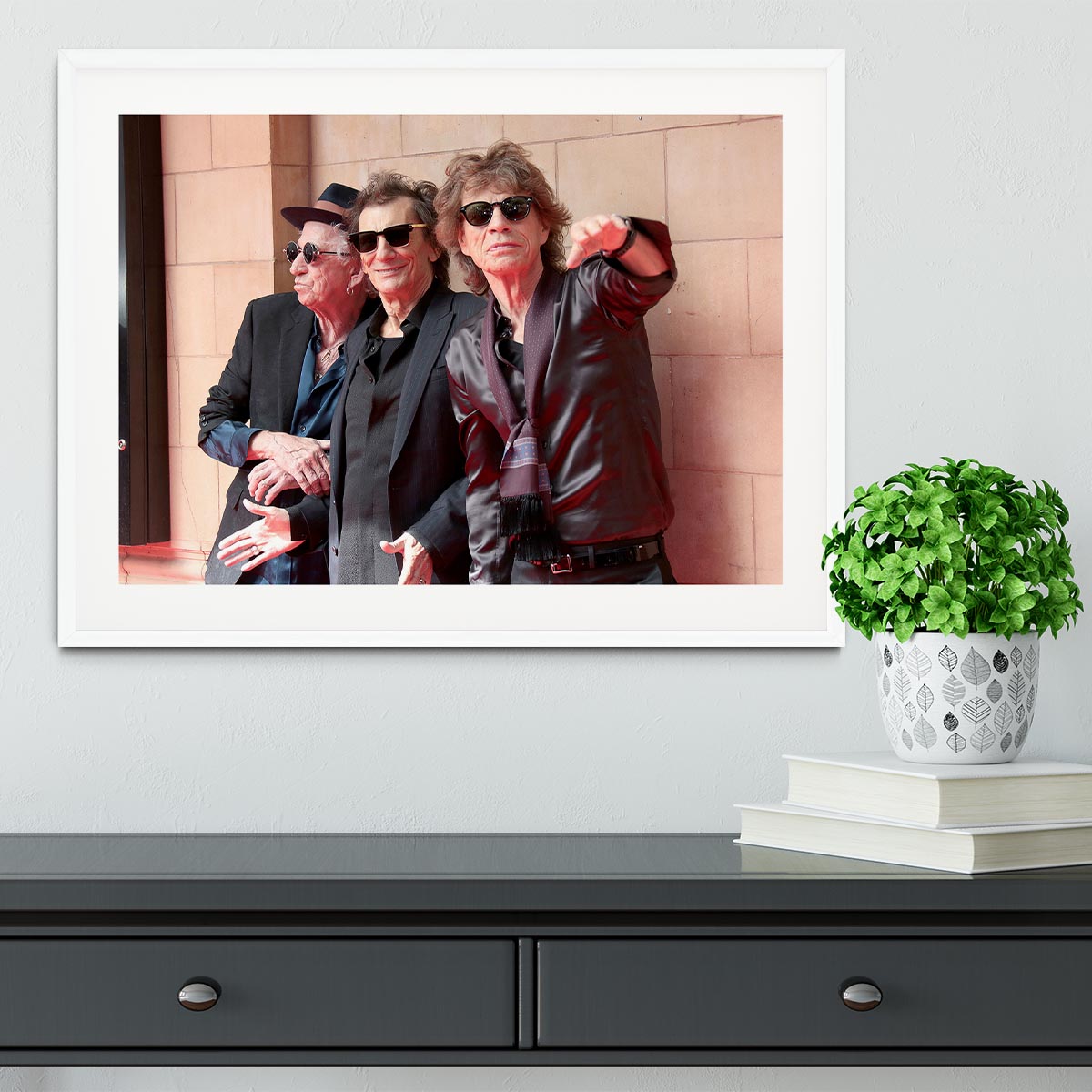 Keith Richards Ronnie Wood and Mick Jagger Hackney Diamonds launch event Framed Print - Canvas Art Rocks - 5