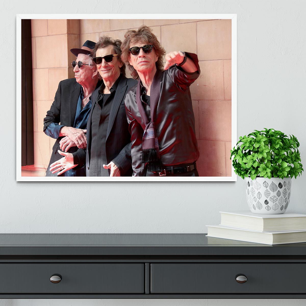 Keith Richards Ronnie Wood and Mick Jagger Hackney Diamonds launch event Framed Print - Canvas Art Rocks -6